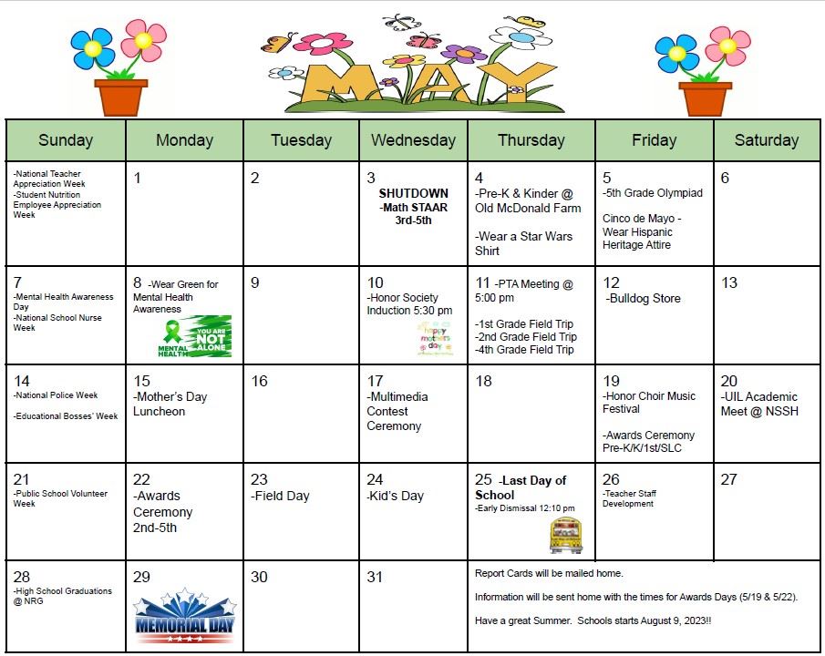  May Calendar 